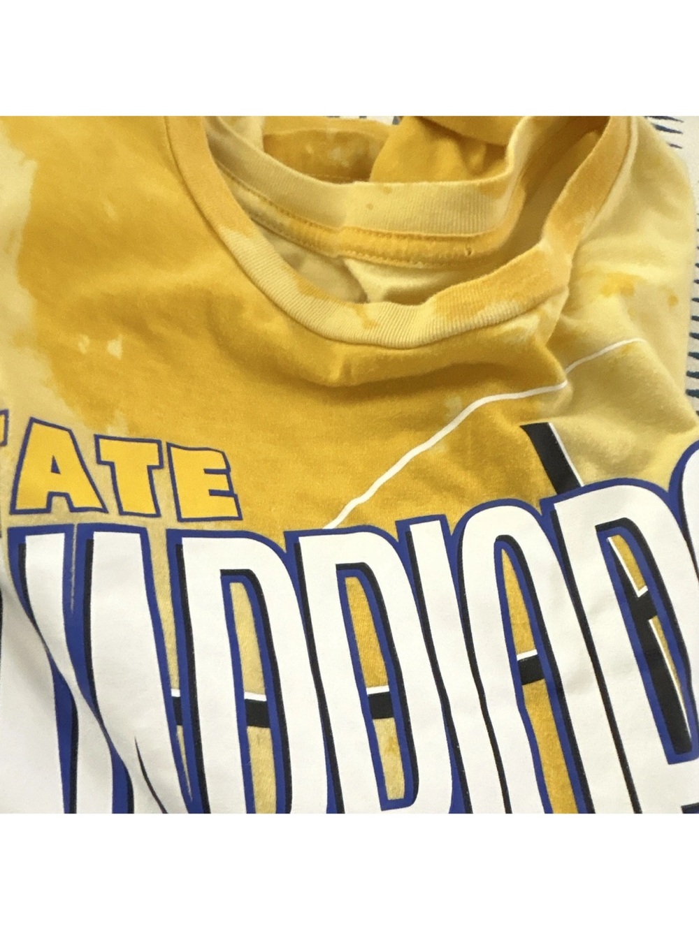 NBA Golden State Warriors Tee with Blue and White Graphic Large